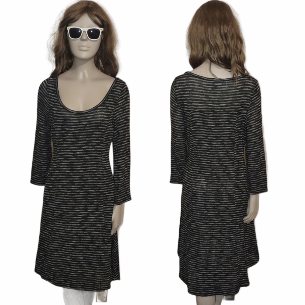 4/$20 • PINK ROSE • Long Sleeve Soft Knit Striped Dress